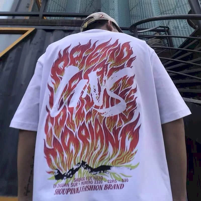 

Мужская летняя футболка с коротким рукавом, новинка, свободная Корейская рубашка в стиле хип-хоп, яркая футболка унисекс в стиле панк для вл...