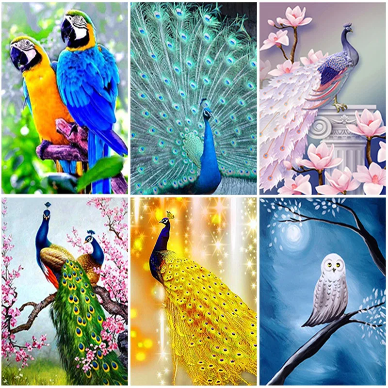 

DIY 5D Diamond Painting Full Round Drill Brid & Flower Diamond Embroidery Cross Stitch Mosaic Rhinestones Wall Art Home Decor
