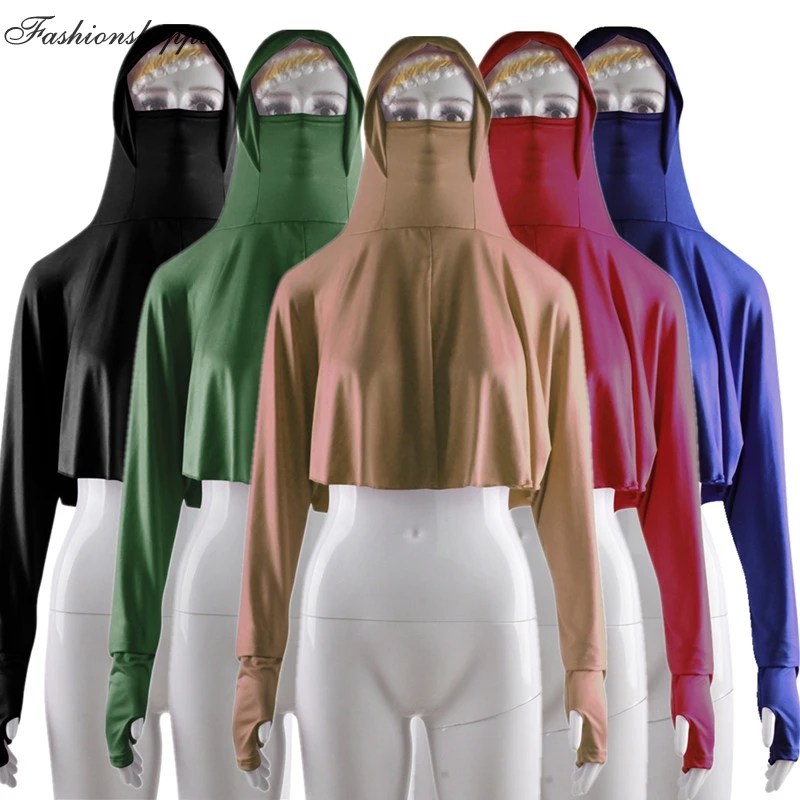 Исламский женский хиджаб с полным покрытием капюшоном арабские топы