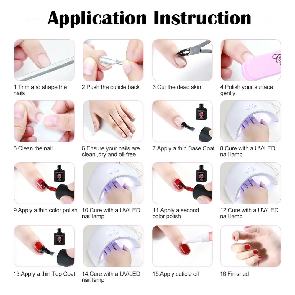 COSCELIA маникюрный набор гель лаков для ногтей с УФ светодиодный светильник био