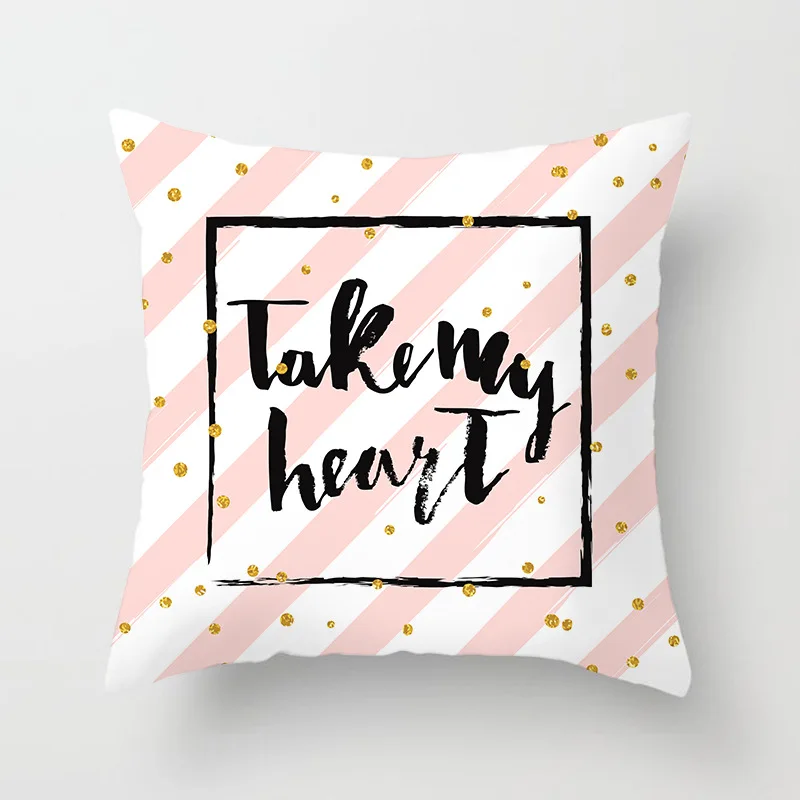 Ins Geometric Love Heart Cushion Cover Valentine Day Gift For Couples Throw Pillow Case Office Sofa Bed Home Decor Pillowcases | Дом и сад