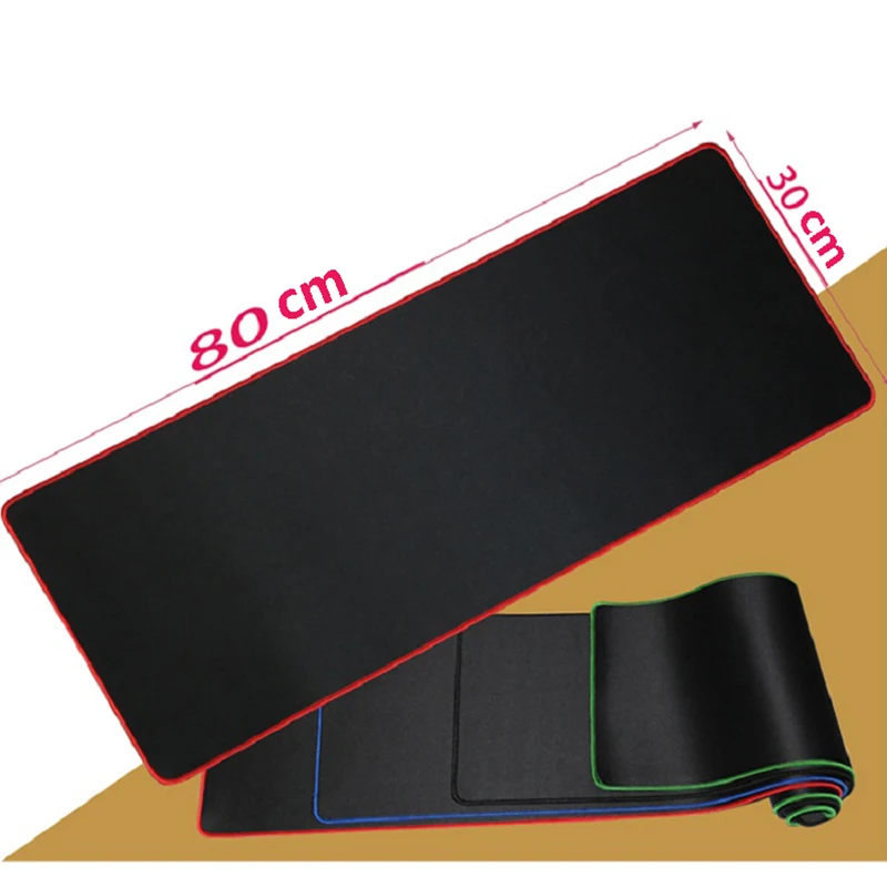 Черный игровой коврик для мыши с закругленными краями геймерский однотонный