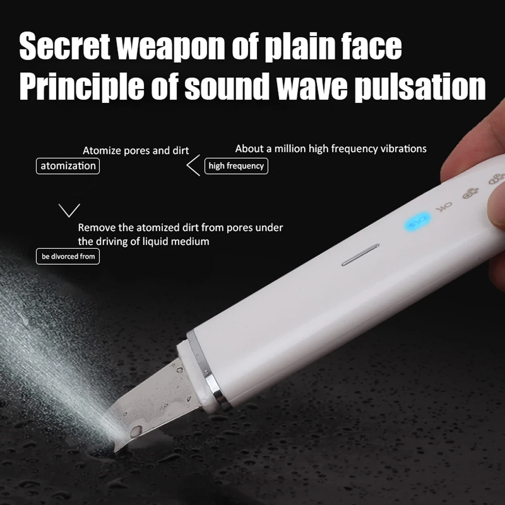 

Skin Scruber Scrubber Ultrasonic Supersonic Soundings Cleaning Remove Blackheads Face Spatula Electric Shovel Cleanser