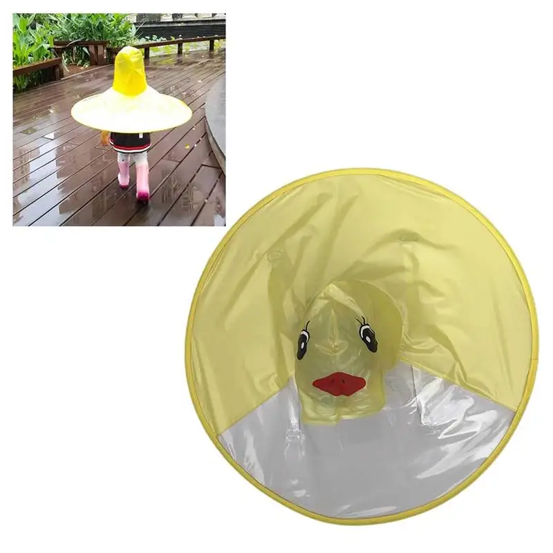 Дождевик складной из ПВХ с рисунком желтой утки 90 170 см|Дождевик для