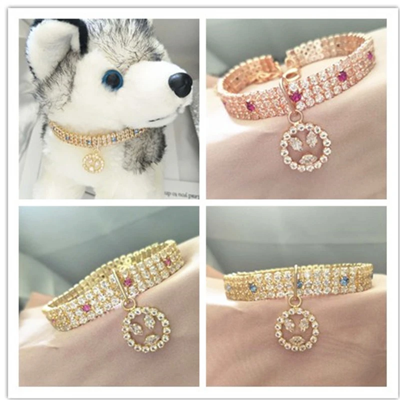 С украшениями в виде кристаллов с бриллиантами ошейник для собак щенки домашнее