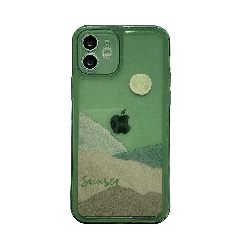 

Applicable to 12pro Apple Xsmax Mobile Phone Case IPhone11 Creative Retro 8P 7Plus Xs Max12 Emerald Anti-fall Protective Case