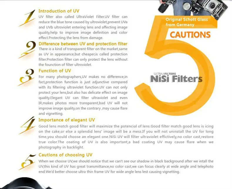 Nisi LR УФ-фильтр 67/72/77/82 мм ультратонкое многослойное покрытие линз УФ-фильтры для защиты 18 слоев покрытия Водонепроницаемый нефтяного загрязнения