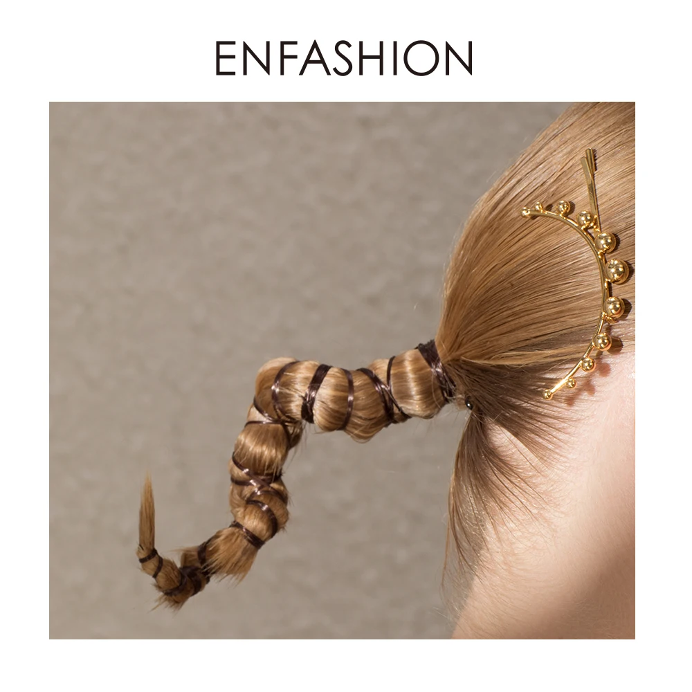 ENFASHION шариковые заколки для волос для женщин, аксессуары золотого цвета, заколки на голову, модные украшения для волос, подарки для девочек и друзей E1098