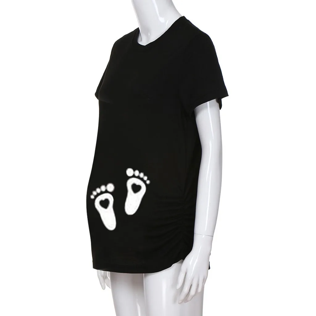 

Women Pregnancy T-shirt Clothes Baby Loading Wait Maternity T-Shirt Striped Summer Short Sleeve Pregnant T-shirt Ropa Embarazada