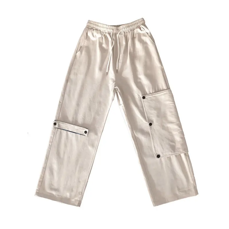 

Spring Summer Cotton Casual Pants Men's Fashion Retro Wide-leg Pants Men Streetwear Korean Loose Hip-hop Straight Trousers Mens
