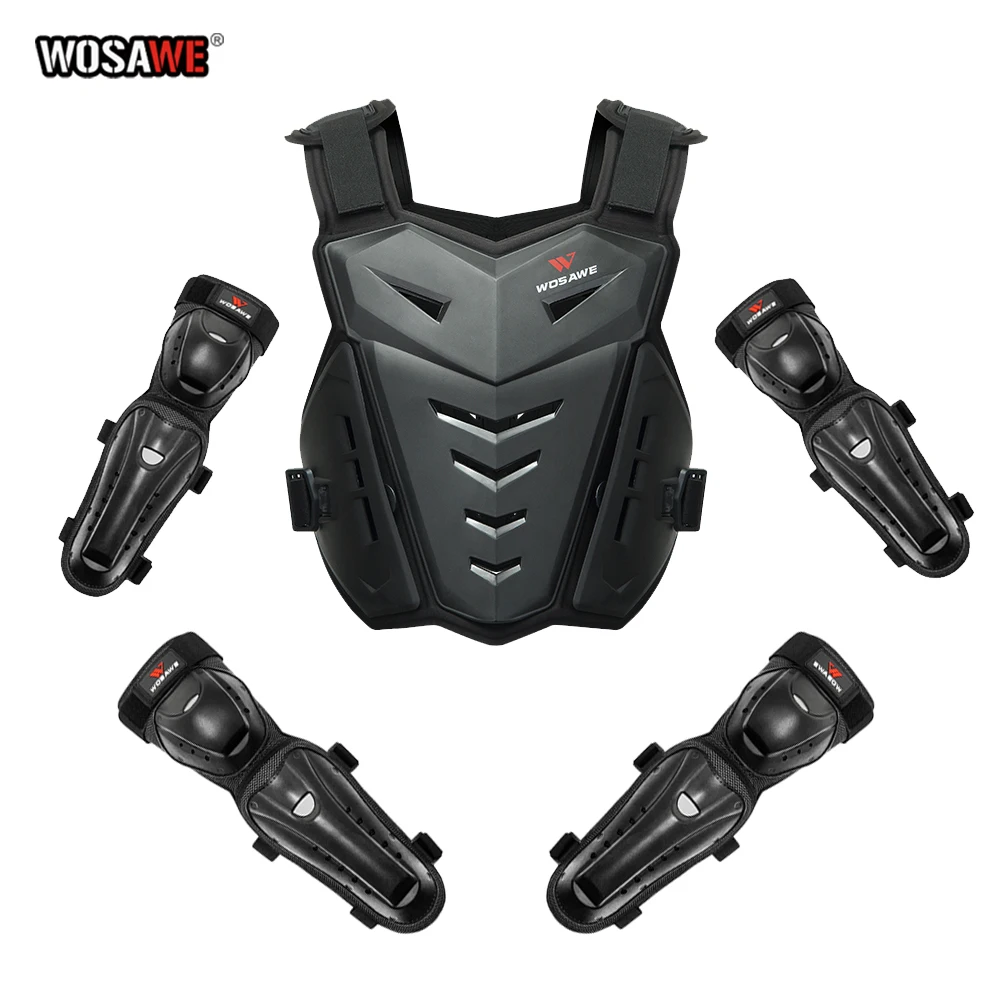 WOSAWE Motorcycle Moto Full Body Armor Vest Set мото костюм Off-Road Bike Motocross Back Chest Protector Vest Suit