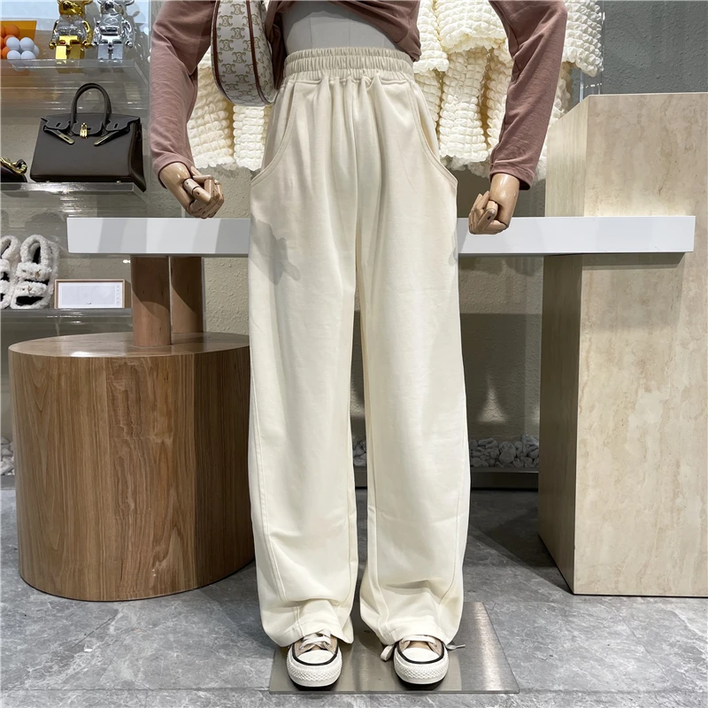

New Brand Original Design Casual High Waist Loose And Versatile Vertical Tube Wide Leg Pants 2021 Large Pocket Sweatpants