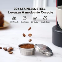 reusable refillable capsule for lavazza stainless steel compatible with lavazza mio machine filter capsules cup aluminum foils