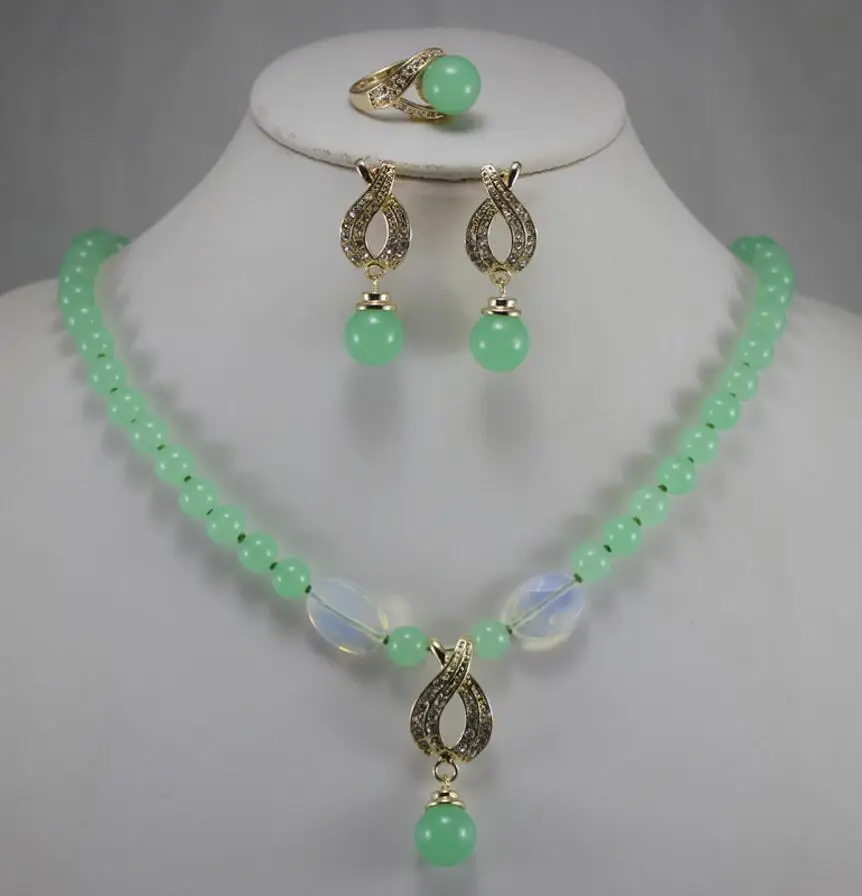 

best fashion jewelry setWholesale factory price Women's semi-preciousNatural stone Necklace earring ring(7/8