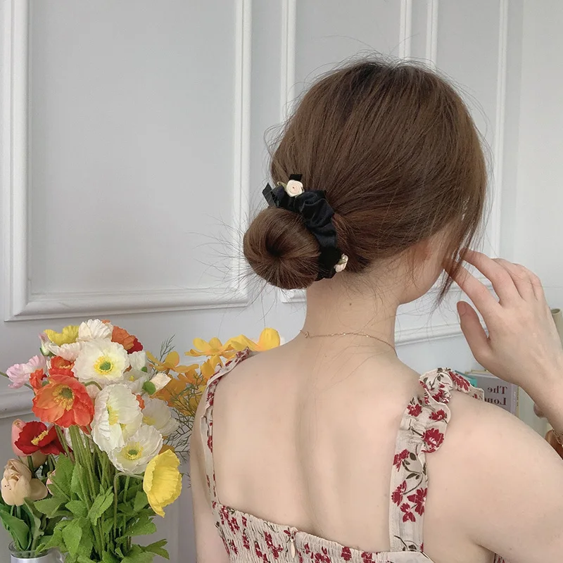 Женские резинки для волос с трехмерным цветком розы резинка эластичная девочек