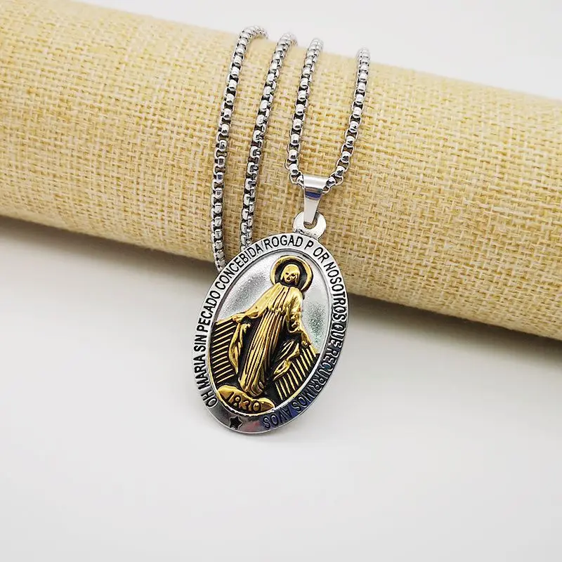 Женское ожерелье с подвеской Дева Мария из нержавеющей стали|pendant necklace|virgin maryvirgin