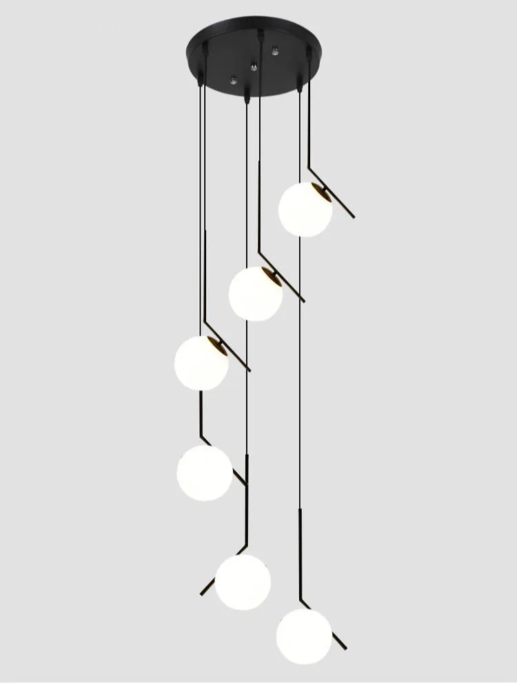 安い 現代led階段シャンデリア照明北欧デュプレックスヴィラロビースパイラルシャンデリアロビー装飾ライト