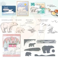 polar bear in the arctis stamps and dies new arrival 2021 scrapbook diary decoration stencil embossing template diy greet card