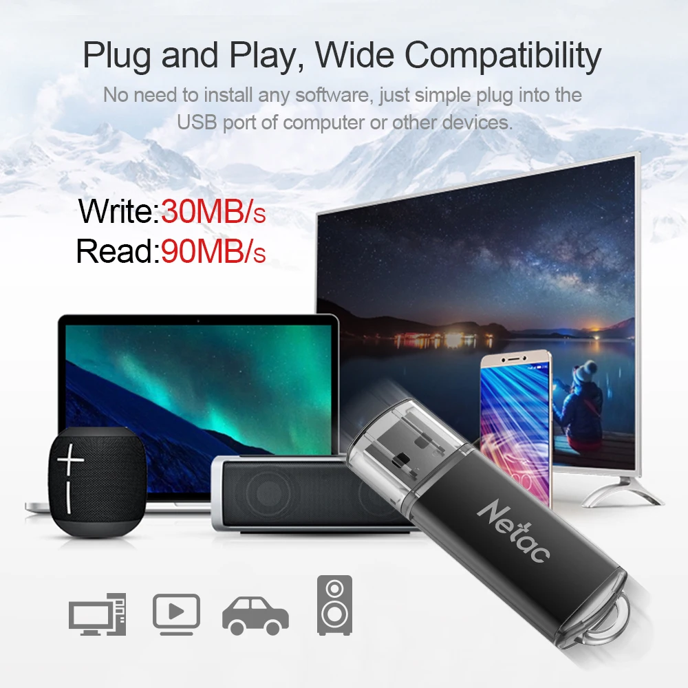 Металлический USB флеш накопитель Netac 8 ГБ 16 высокоскоростная флешка 2 0 карта