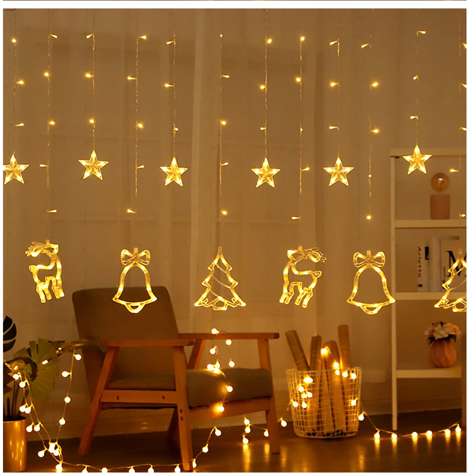 Лидер продаж светодиодная гирсветильник занавес в виде пентаграммы звезды