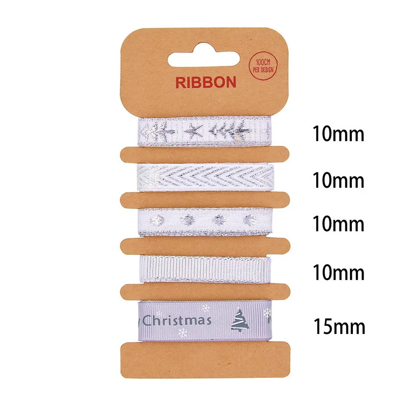 2 15 мм модный смешанный стиль Grosgrain ленты Набор сделай сам рождественские
