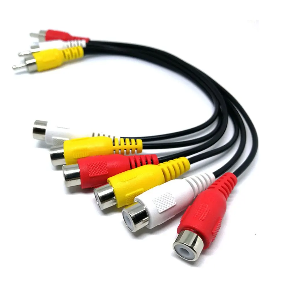 3RCA штекер-гнездо 6RCA штекер NC XQIN сплиттер Аудио ТВ DVD видео кабель адаптера AV |