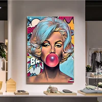 classic movie star blowing bubbles art canvas paintings poster and print cuadros wall art picture for home decor no frame
