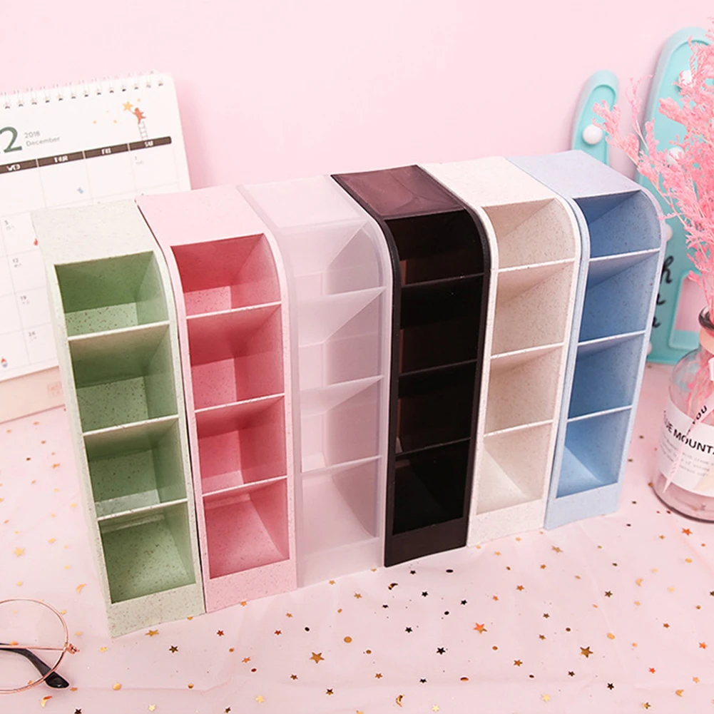 Portable Four Grid Desk Organizer Pen Container Decoration Space Saving Collections Multifunctional Home Storage Box Easy Clean | Дом и сад