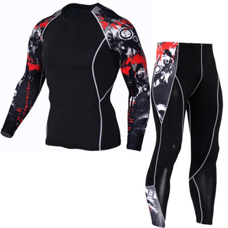 

New Thermal Underwear Men Long Johns Men Rashgard T-Shirt Leggings Warm Sport Compression Clothins Underwear Thermo