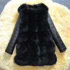 Зимняя модная женская куртка из искусственного меха меховое плюшевое пальто больших размеров плотное и теплое Женское пальто из искусственного меха PU рукава женская меховая одежда