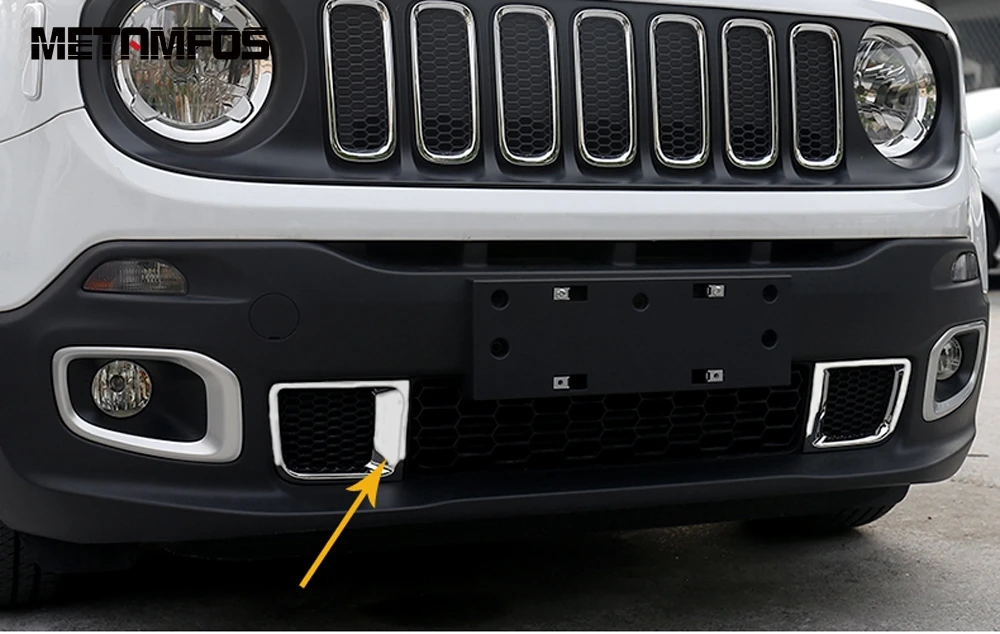 Для Jeep Renegade 2014 2017 2018 2019 хромированная решетка переднего бампера вентиляционное