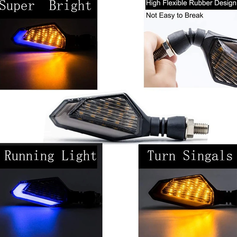 

Motorcycle LED Turn Signal Lights Flashing Front and Rear Turn Signals