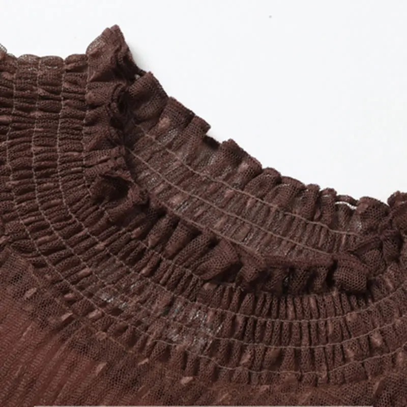 

XITAO Patchwork Lace Hollow Out Solid Dress Women 2020 Spring Casual Fashion New Style Temperament All Match Women Dress GCC4274