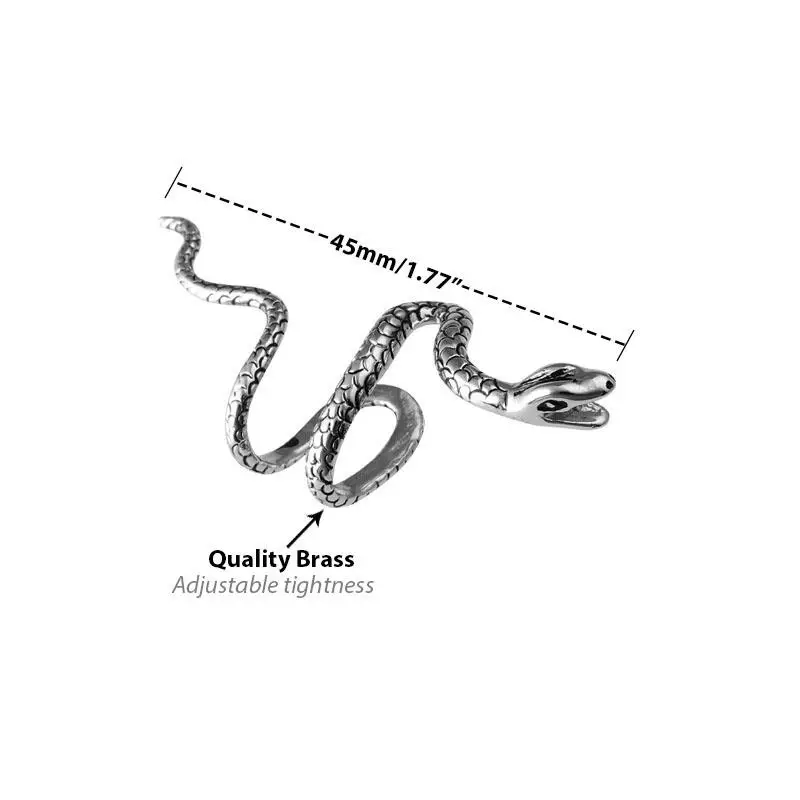 

Hot 1PC Brass Snake Earing Clips Without Piercing Punk Non Pierced Ear Cuffs for Women Men Black Fa