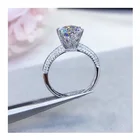 Обручальное кольцо с муассанитом, ювелирное изделие с покрытием из серебра 925 пробы с блестящим камнем 1-3 карата D цвета VVS