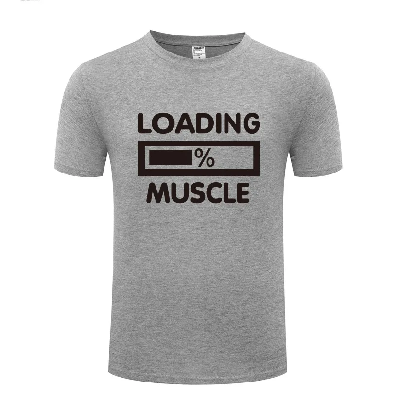 Loading Muscle Мужская футболка с надписью новинка хлопок короткий рукав забавная