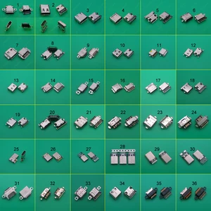 36model 36pcs micro usb type c connector charge charging dock port plug type c usb socket jack for samsung xiaomi huawei etc free global shipping