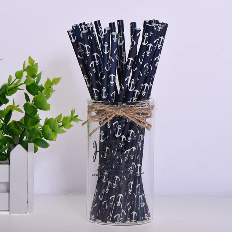 Черная Золотая бумажная соломинка для питья торта Свеча детского душа свадьбы