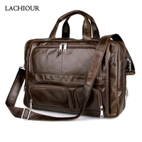 men genuine leather briefcase large capacity business laptop messenger shoulder bag high quality travel office document handbag
