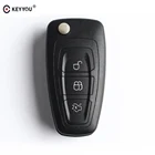 KEYYOU для Ford Filp автомобильный чехол для ключей Fob 3 кнопки чехол для Ford Focus Fiesta 2013 Mondeo c max авто Замена ключа