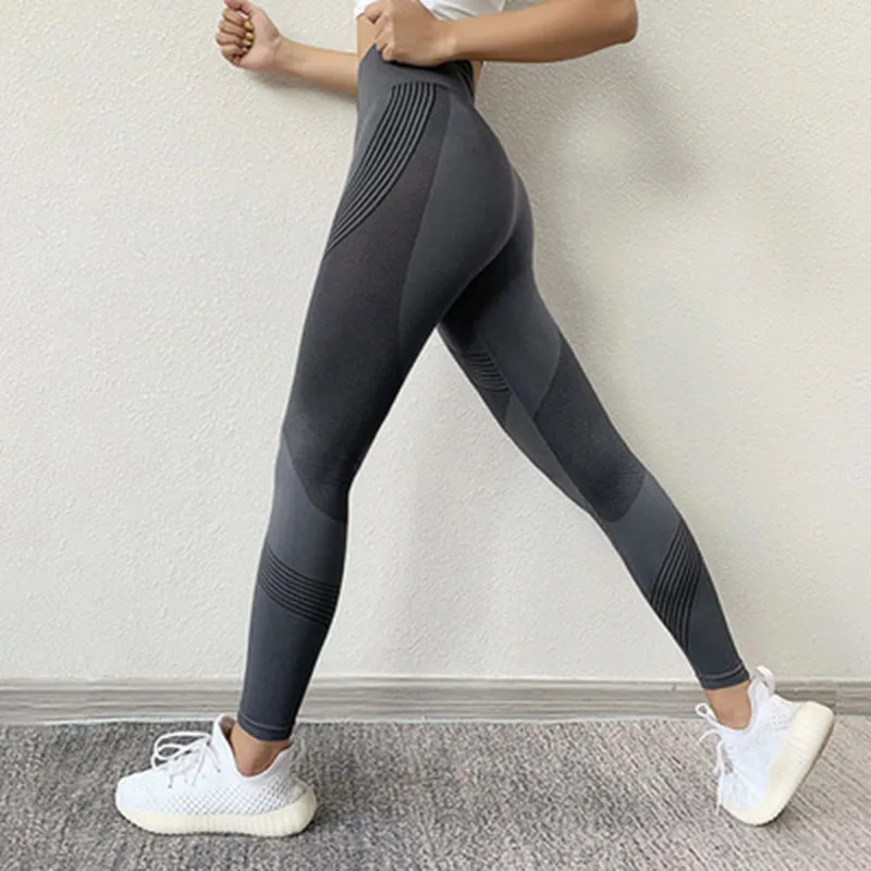 

Fashion sexy High Waist Peach Hips Gym Leggings Quick-drying Sports Stretch Fitness Pants Women Leggings Sports leggings