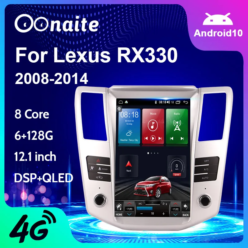 

Автомобильная магнитола Oonaite Telsa с вертикальным экраном, Android 10,0, для LEXUS RX RX330 RX300 RX350 RX400 RX450, автомобильный Dvd-плеер с GPS, 4G, BT