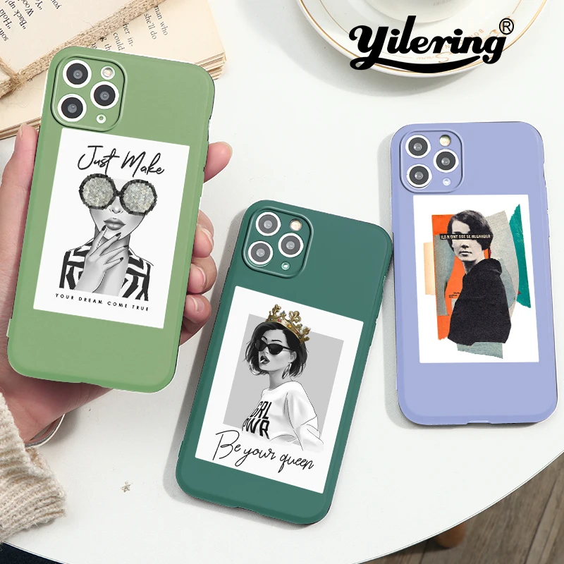 

Coque For iPhone 11 12 Pro Max mini 7 8 X XS Max XR 12 mini SE 2020 Phone Cases Fashion Women Soft Silicone TPU Fine Cover Shell