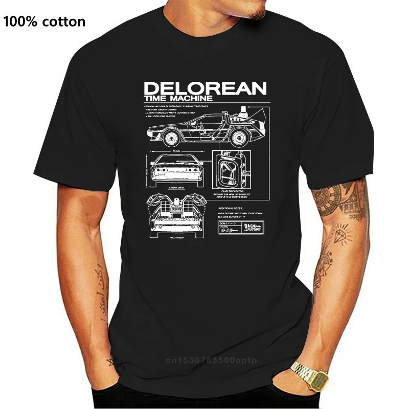 

Новинка Назад в будущее Delorean схематическая футболка темно-синяя крутая Повседневная футболка гордости Мужская Унисекс 2021 модная футболка ...