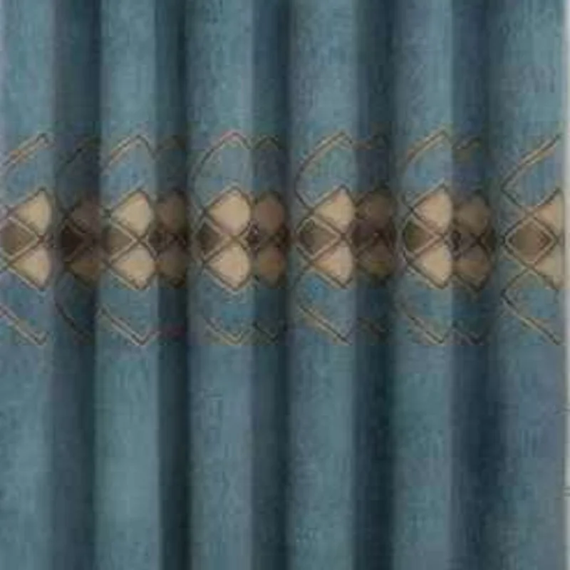 

New SimpleThick Cashmere Jacquard Curtains Irregular Three-row Pattern Diamond Lattice Modern Curtains for Living Room Bedroom