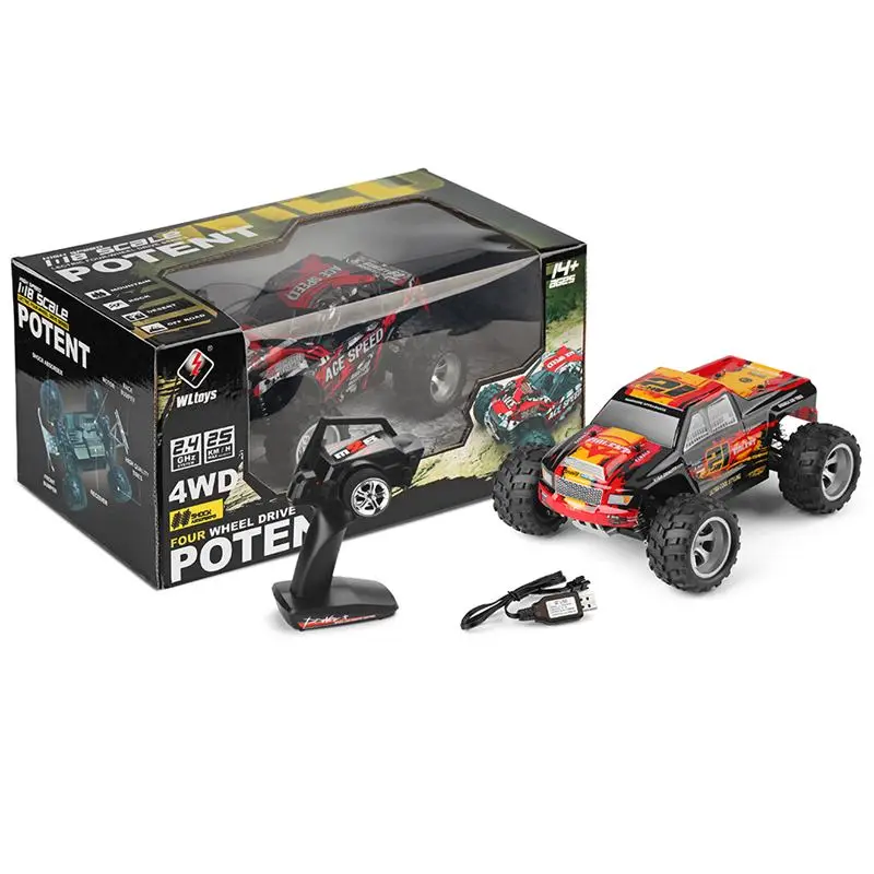 Wltoys 18402 1:18 2,4G V2-A 4WD встроенный аккумулятор 380 щетка мотор RC автомобиль модели автомобилей игрушки для детей Подарки для мальчиков