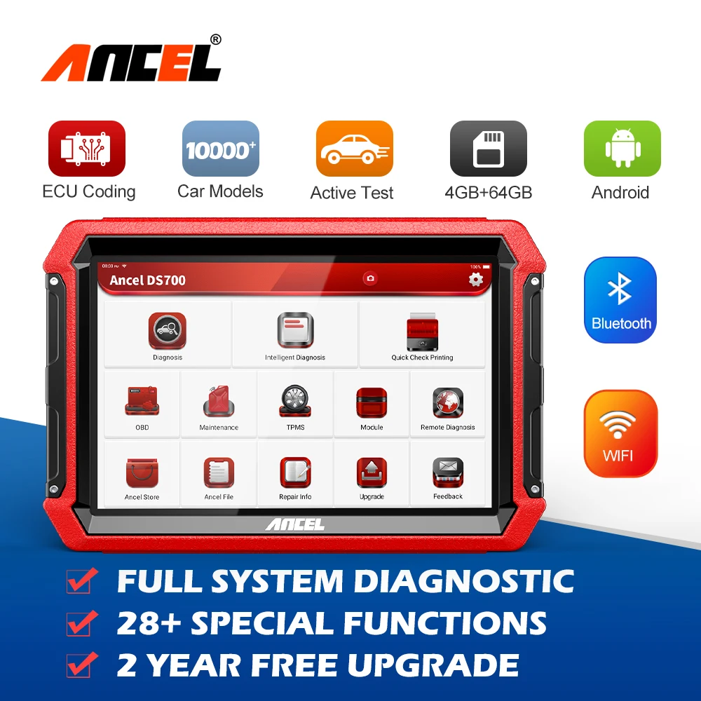 

Ancel DS700 OBD2 Automotive Engine Scanner Car Diagnosis ECU Coding Bi-Directional Full System Scanner OBD 2 Diagnostic Tools