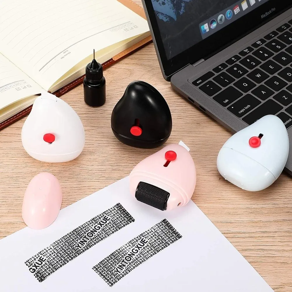 

2 In1 Identity Privacy Protection Stamp Data Protection Roller With Cutter Information Coverage Code Data Protector Security