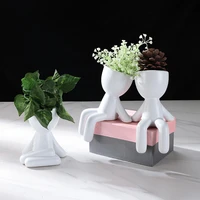 2021 humanoid ceramic flower pot vase portrait vase fleshy desktop ornaments flower arrangement vase home decoration as gift