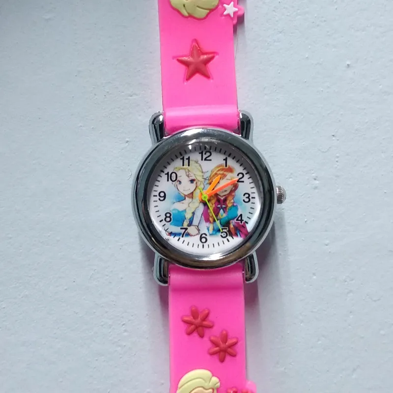 Новые 3D аниме мультфильм Силиконовые Барби принцесса детские часы модные